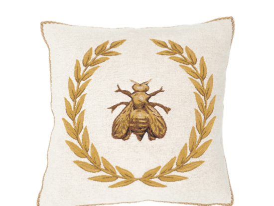 Coussin Abeille Blanc par Jules Pansu Mariette Clermont Meuble Laval