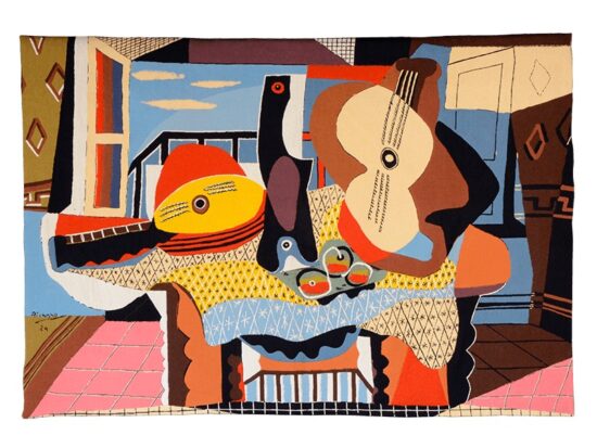 Tapisserie Mandoline et Guitare par Jules Pansu Mariette Clermont Meuble Laval